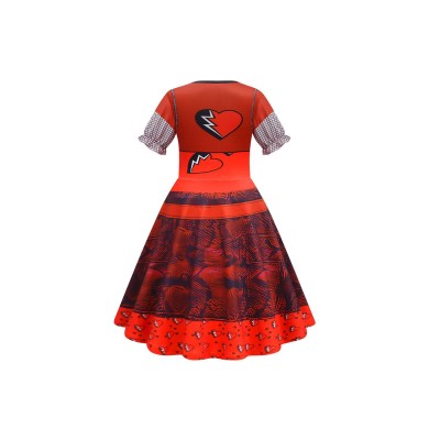 Descendants: The Rise of Red Kids Girls Red Set Suit Cosplay Costume Halloween Carnival Outfit
