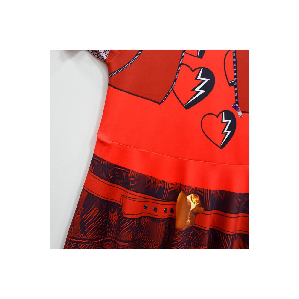 Descendants: The Rise of Red Kids Girls Red Set Suit Cosplay Costume Halloween Carnival Outfit