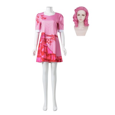 Descendants: The Rise of Red Bridget Pink Dress Suit Cosplay Costume Halloween Carnival Outfit