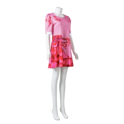 Descendants: The Rise of Red Bridget Pink Dress Suit Cosplay Costume Halloween Carnival Outfit