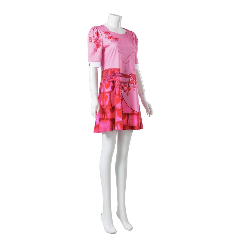 Descendants: The Rise of Red Bridget Pink Dress Suit Cosplay Costume Halloween Carnival Outfit