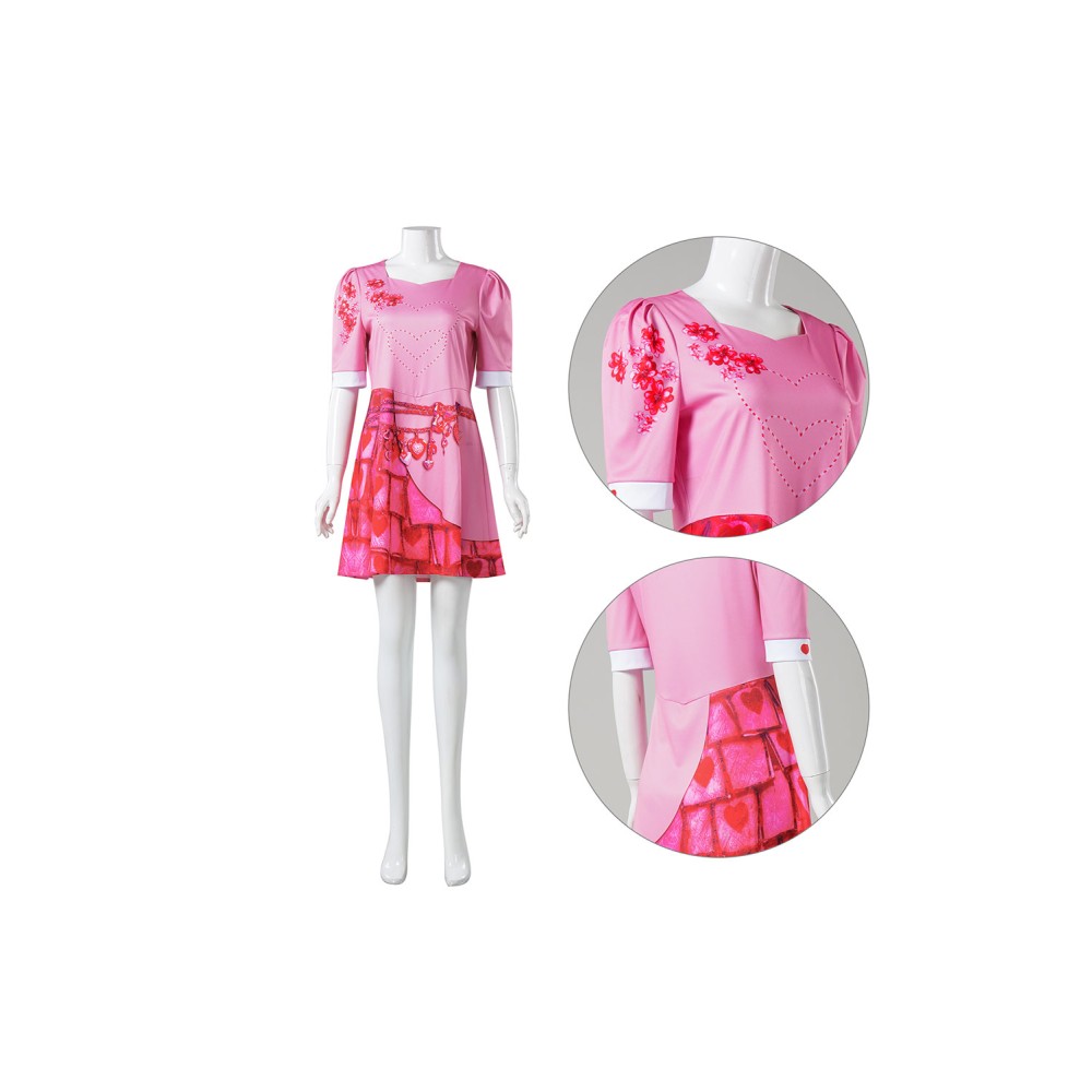 Descendants: The Rise of Red Bridget Pink Dress Suit Cosplay Costume Halloween Carnival Outfit