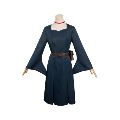 Delicious in Dungeon Marcille Donato Dark Blue Dress Set Suit Cosplay Costume Halloween Carnival Outfit