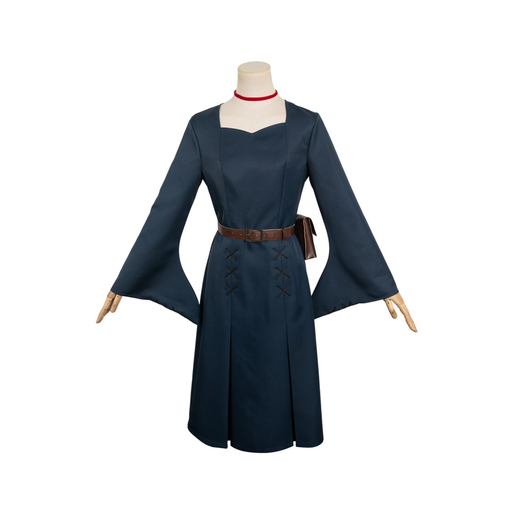 Delicious in Dungeon Marcille Donato Dark Blue Dress Set Suit Cosplay Costume Halloween Carnival Outfit