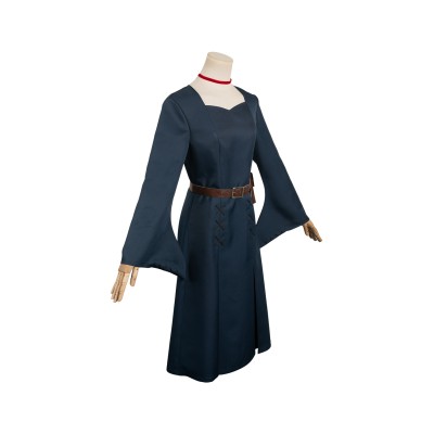 Delicious in Dungeon Marcille Donato Dark Blue Dress Set Suit Cosplay Costume Halloween Carnival Outfit