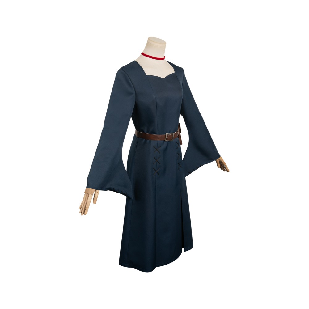 Delicious in Dungeon Marcille Donato Dark Blue Dress Set Suit Cosplay Costume Halloween Carnival Outfit