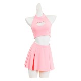 Death Note Misa Amane Women Pink Skirt Cosplay Costume Halloween Carnival Outfit