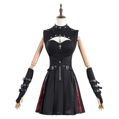 Death Note Misa Amane Women Black Goth Girl Skirt Party Cosplay Costume Halloween Carnival Outfit
