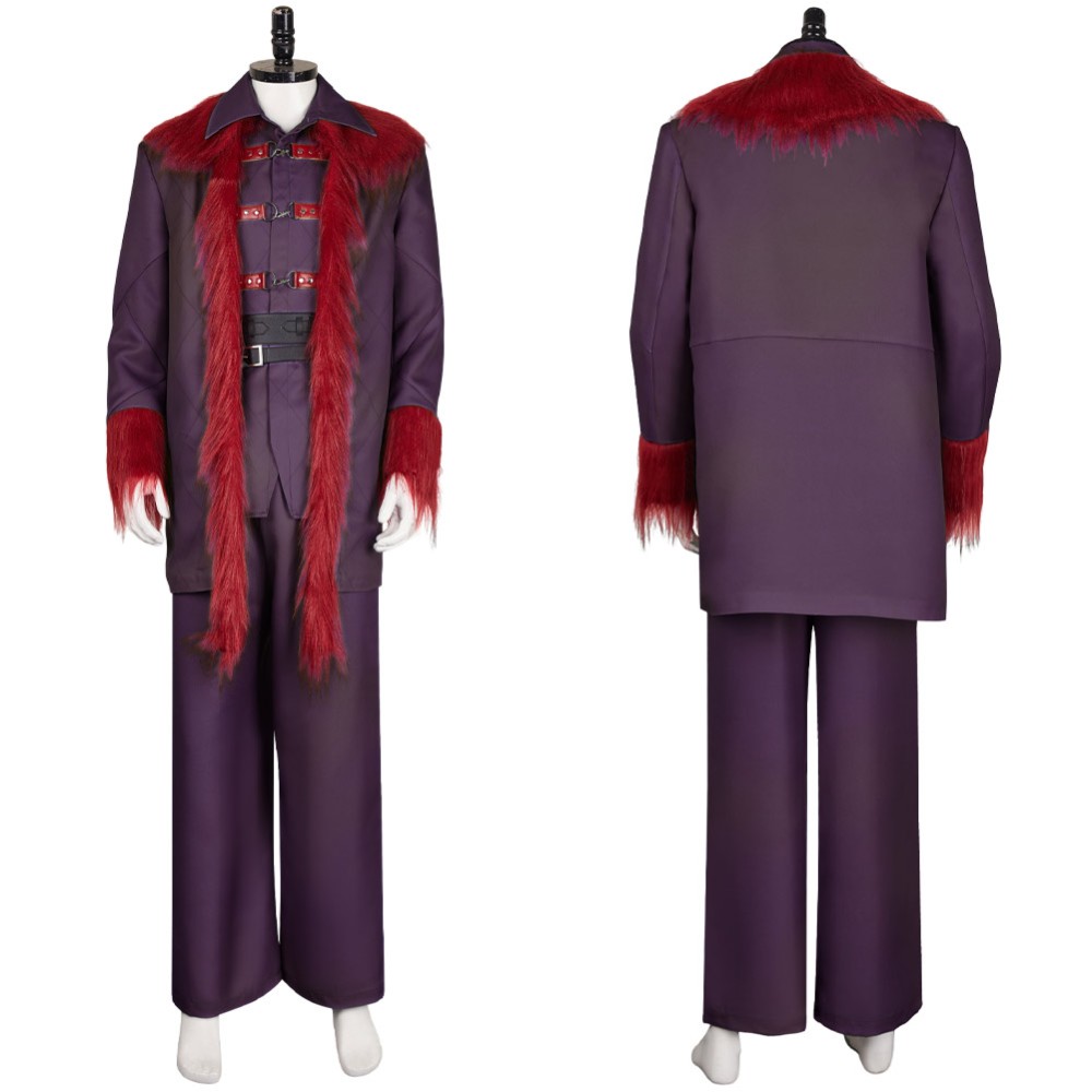 Dear Santa (2024) Satan Clause Burgundy Coat Cosplay Costume Halloween Carnival Outfit