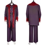 Dear Santa (2024) Satan Clause Burgundy Coat Cosplay Costume Halloween Carnival Outfit