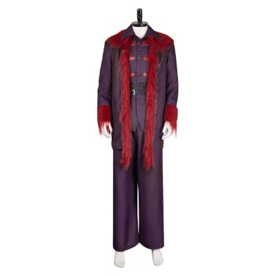 Dear Santa (2024) Satan Clause Burgundy Coat Cosplay Costume Halloween Carnival Outfit