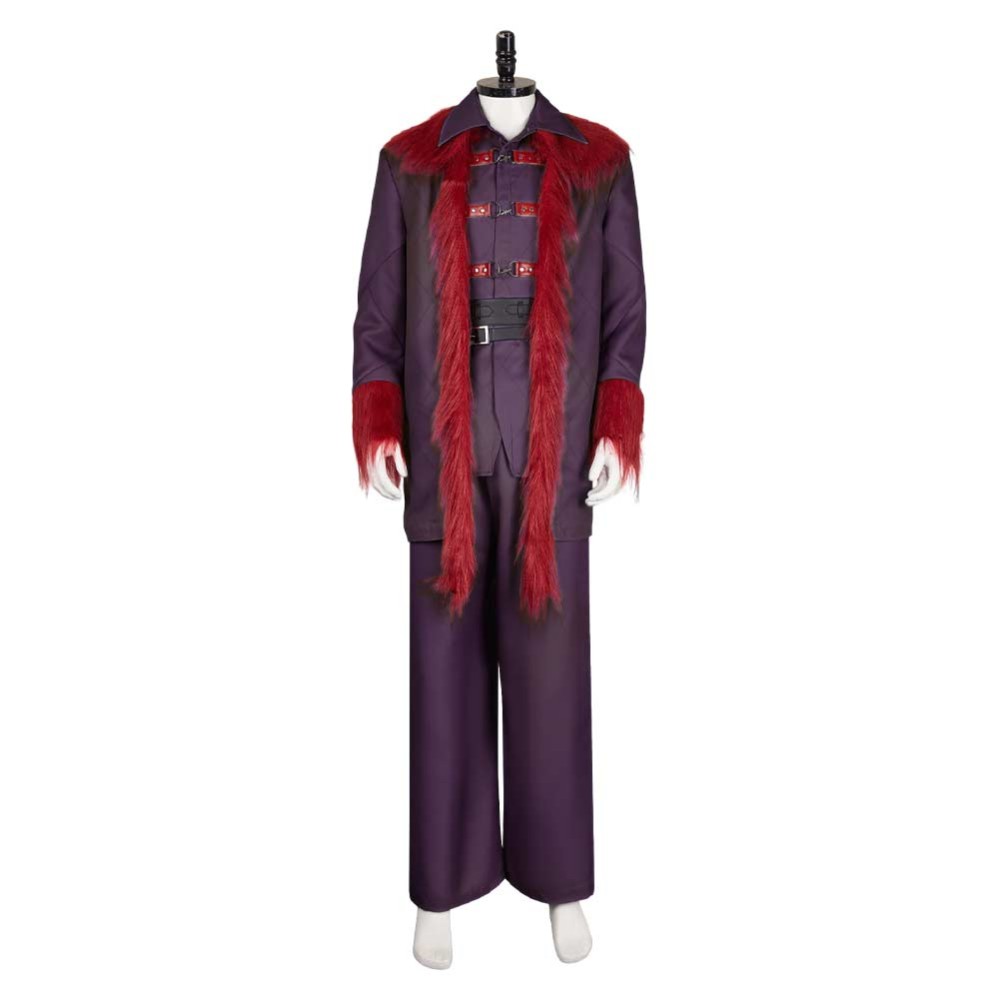 Dear Santa (2024) Satan Clause Burgundy Coat Cosplay Costume Halloween Carnival Outfit
