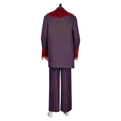 Dear Santa (2024) Satan Clause Burgundy Coat Cosplay Costume Halloween Carnival Outfit