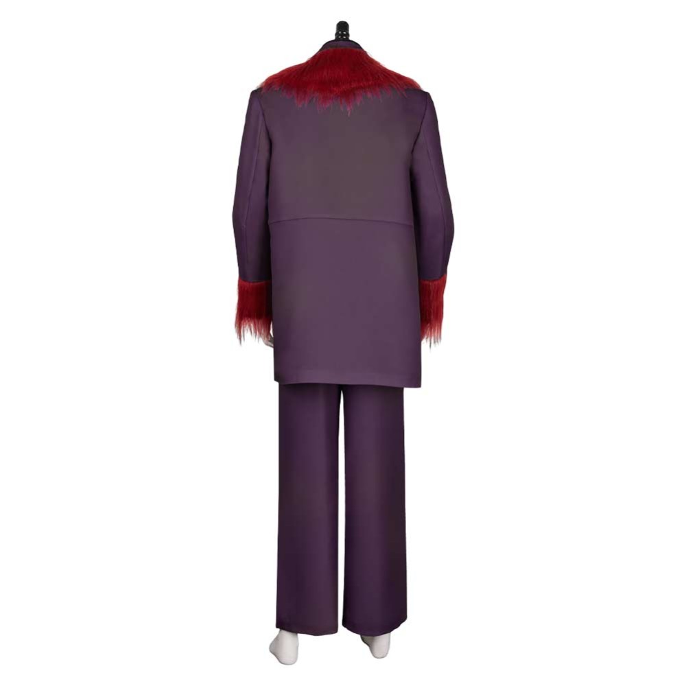 Dear Santa (2024) Satan Clause Burgundy Coat Cosplay Costume Halloween Carnival Outfit
