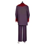Dear Santa (2024) Satan Clause Burgundy Coat Cosplay Costume Halloween Carnival Outfit