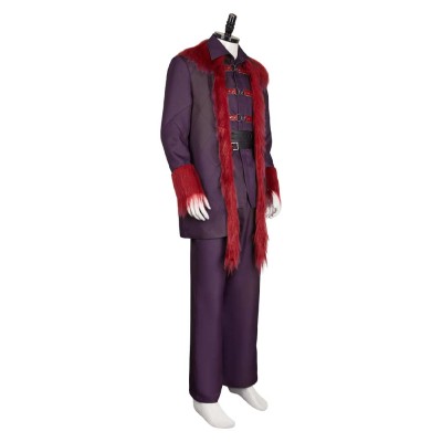 Dear Santa (2024) Satan Clause Burgundy Coat Cosplay Costume Halloween Carnival Outfit