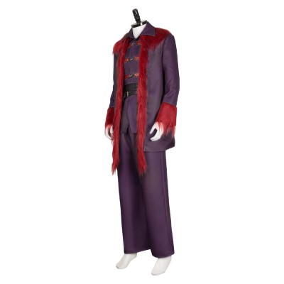 Dear Santa (2024) Satan Clause Burgundy Coat Cosplay Costume Halloween Carnival Outfit