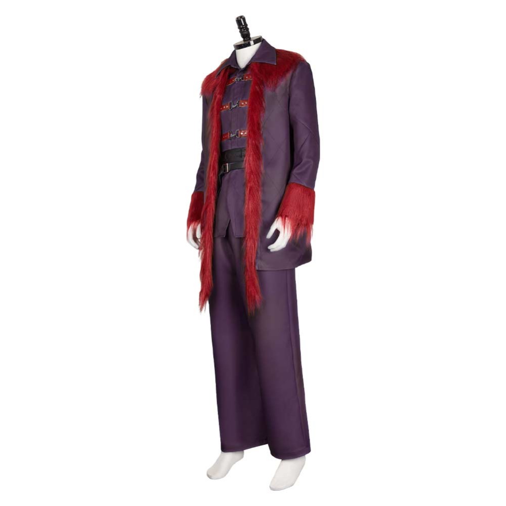 Dear Santa (2024) Satan Clause Burgundy Coat Cosplay Costume Halloween Carnival Outfit
