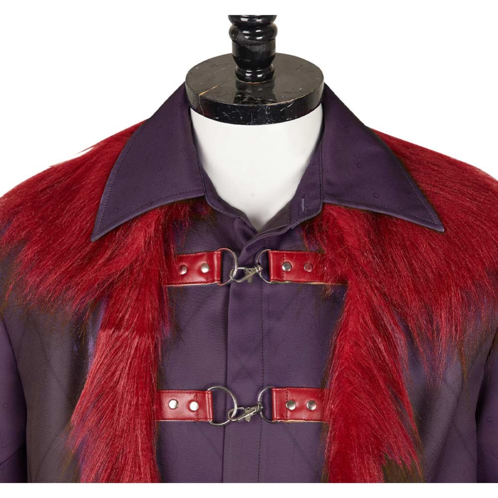 Dear Santa (2024) Satan Clause Burgundy Coat Cosplay Costume Halloween Carnival Outfit