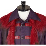 Dear Santa (2024) Satan Clause Burgundy Coat Cosplay Costume Halloween Carnival Outfit