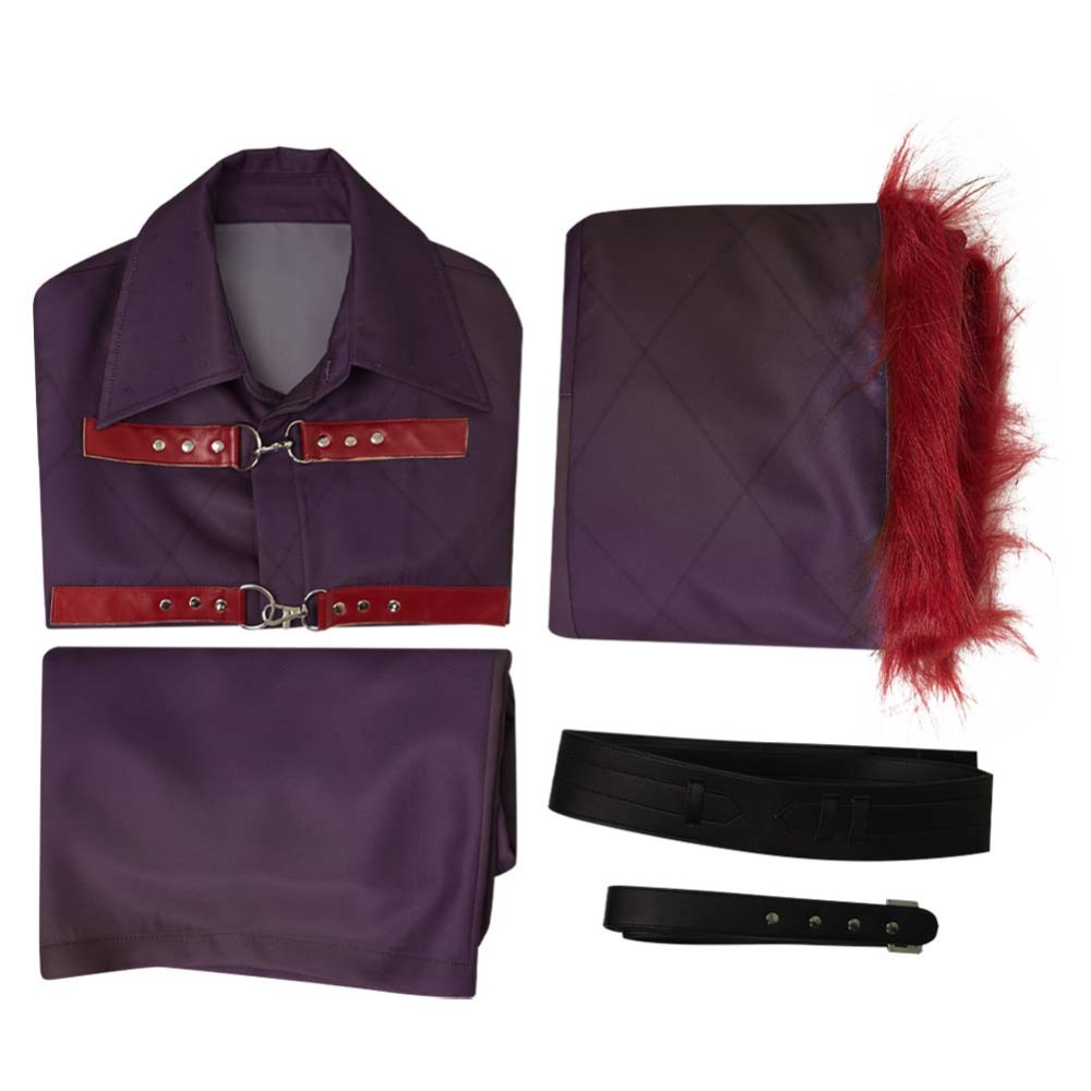 Dear Santa (2024) Satan Clause Burgundy Coat Cosplay Costume Halloween Carnival Outfit