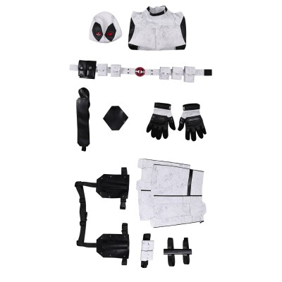 DP Wade Wilson X-Force White Variants Suit Cosplay Costume Halloween Carnival Outfit