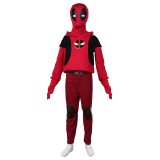 DP Wade Wilson Kids Children Hoodie Set Suit Cosplay Costume Halloween Carnival Outfit