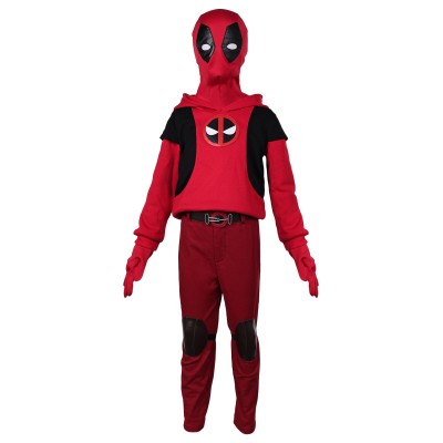 DP Wade Wilson Kids Children Hoodie Set Suit Cosplay Costume Halloween Carnival Outfit