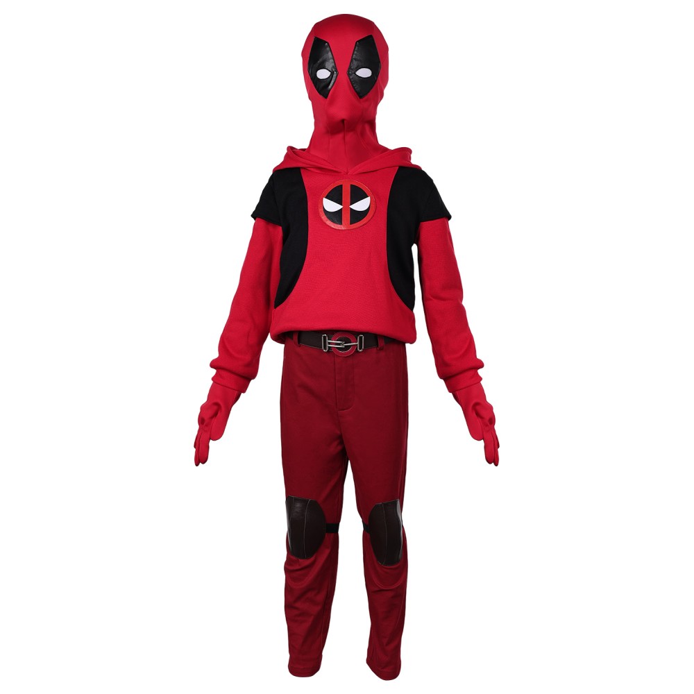 DP Wade Wilson Kids Children Hoodie Set Suit Cosplay Costume Halloween Carnival Outfit
