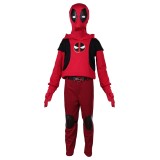 DP Wade Wilson Kids Children Hoodie Set Suit Cosplay Costume Halloween Carnival Outfit