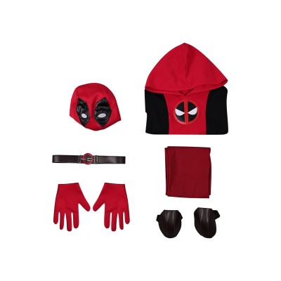 DP Wade Wilson Kids Children Hoodie Set Suit Cosplay Costume Halloween Carnival Outfit
