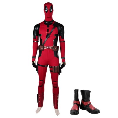 DP Wade Wilson Jumpsuit Full Set Suit Cosplay Costume Halloween Carnival Outfit