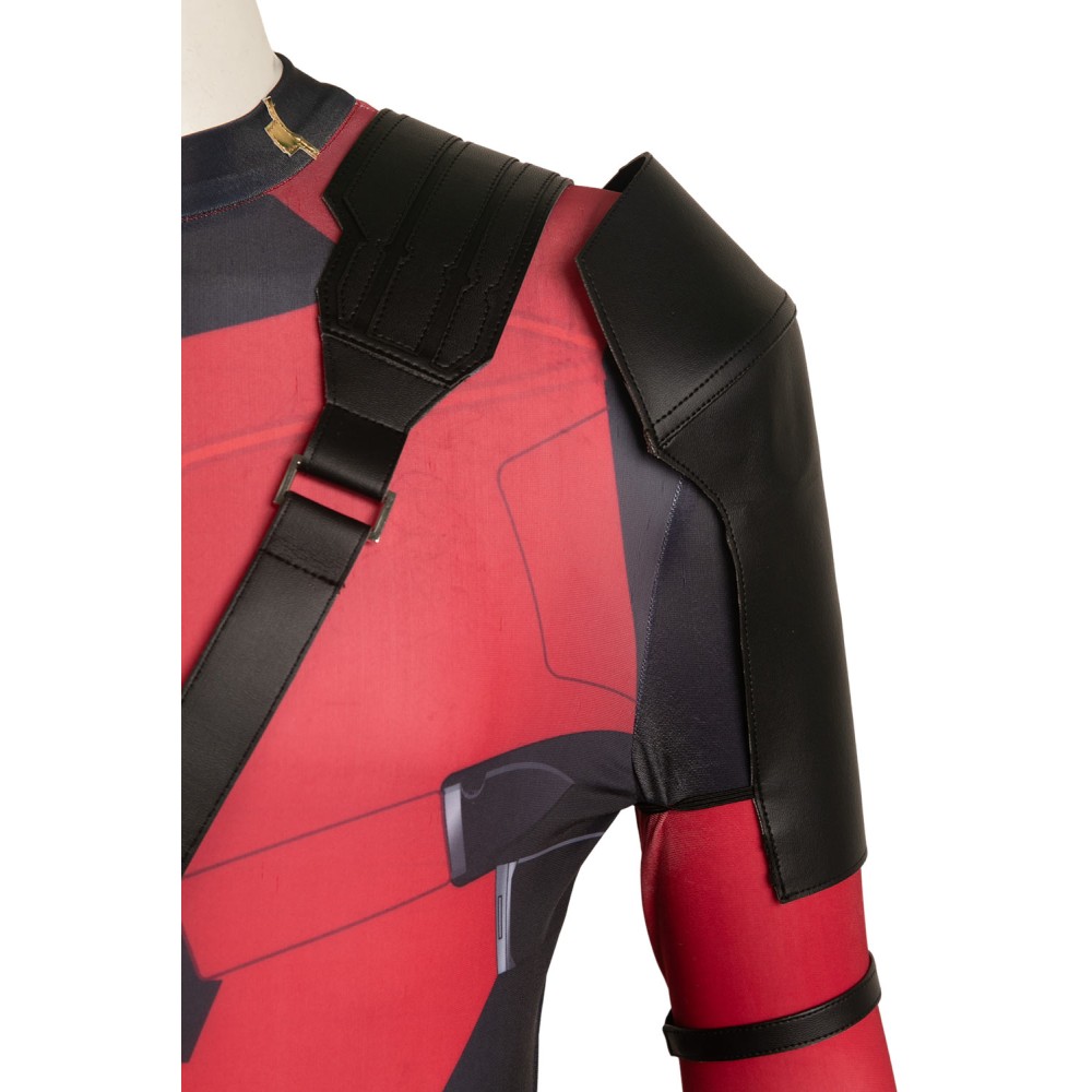 DP Wade Wilson Red Battle Jumpsuit Full Set Suit Cosplay Costume Halloween Carnival Outfit