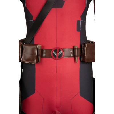 DP Wade Wilson Red Battle Jumpsuit Full Set Suit Cosplay Costume Halloween Carnival Outfit
