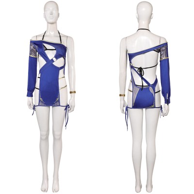 Dead or Alive Monika Women Blue Swimsuit Cosplay Costume Halloween Carnival Outfit