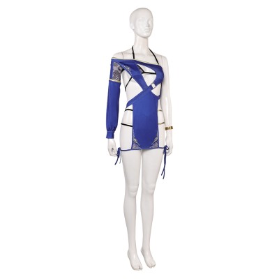 Dead or Alive Monika Women Blue Swimsuit Cosplay Costume Halloween Carnival Outfit