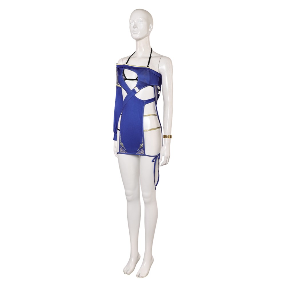 Dead or Alive Monika Women Blue Swimsuit Cosplay Costume Halloween Carnival Outfit