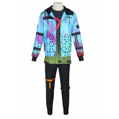 Dead by Daylight Jake Park Blue Top Pants Set Suit Cosplay Costume Halloween Carnival Outfit