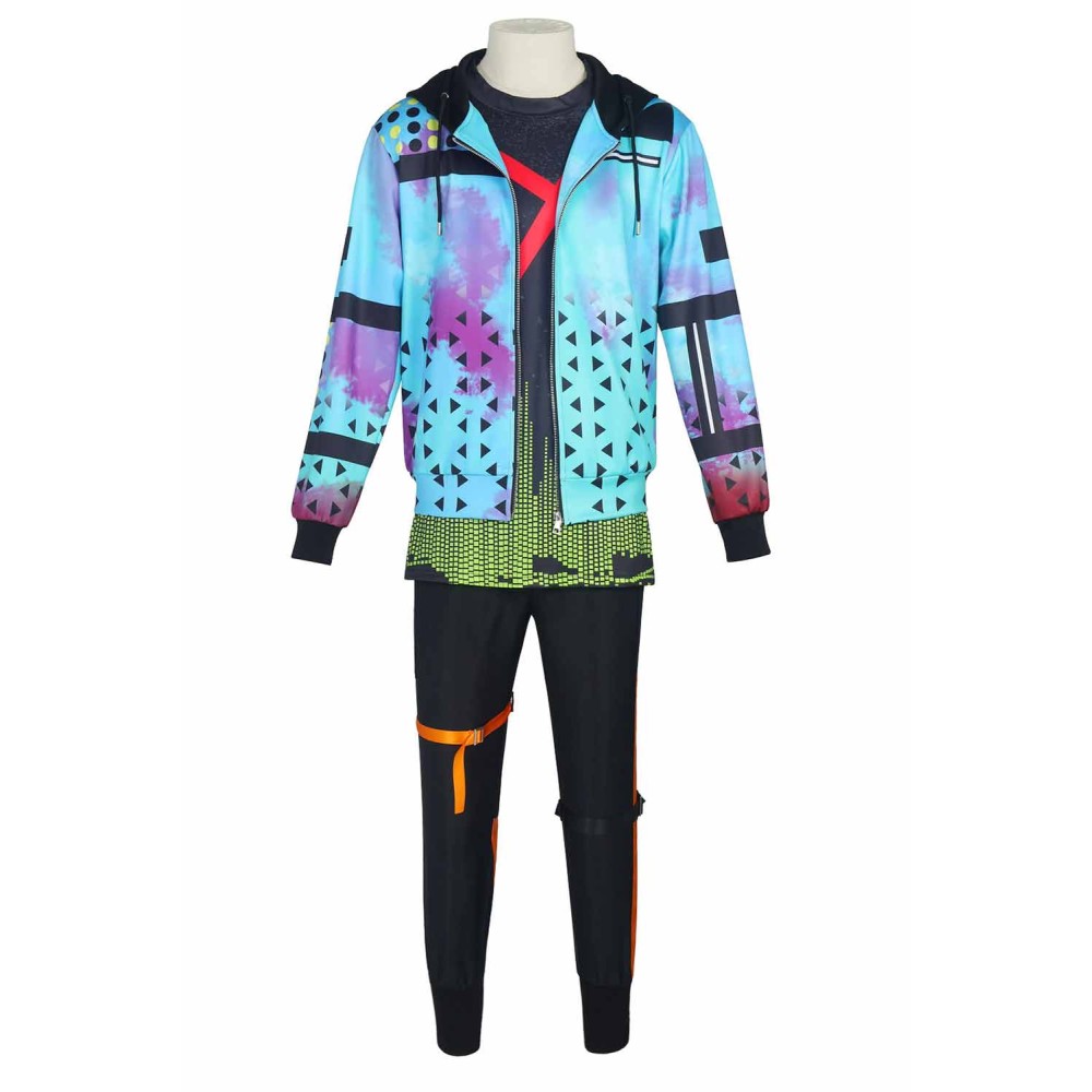 Dead by Daylight Jake Park Blue Top Pants Set Suit Cosplay Costume Halloween Carnival Outfit