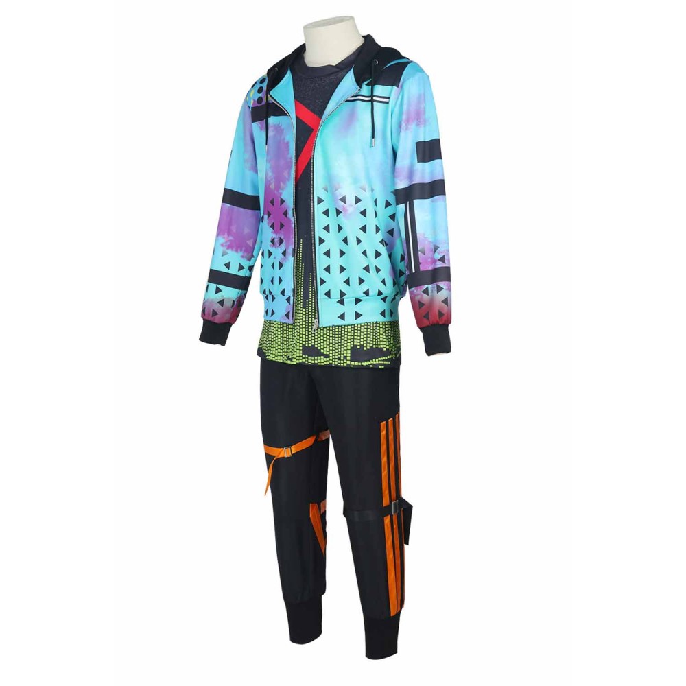 Dead by Daylight Jake Park Blue Top Pants Set Suit Cosplay Costume Halloween Carnival Outfit