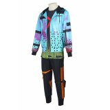 Dead by Daylight Jake Park Blue Top Pants Set Suit Cosplay Costume Halloween Carnival Outfit