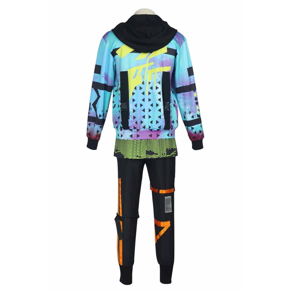Dead by Daylight Jake Park Blue Top Pants Set Suit Cosplay Costume Halloween Carnival Outfit