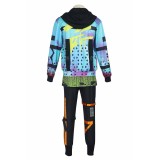 Dead by Daylight Jake Park Blue Top Pants Set Suit Cosplay Costume Halloween Carnival Outfit