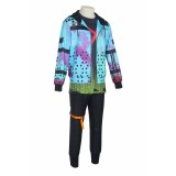 Dead by Daylight Jake Park Blue Top Pants Set Suit Cosplay Costume Halloween Carnival Outfit
