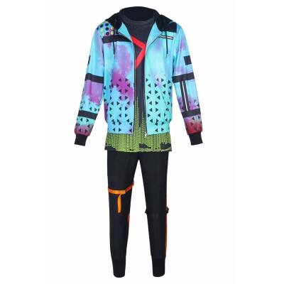 Dead by Daylight Jake Park Blue Top Pants Set Suit Cosplay Costume Halloween Carnival Outfit