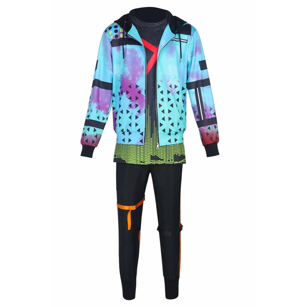Dead by Daylight Jake Park Blue Top Pants Set Suit Cosplay Costume Halloween Carnival Outfit