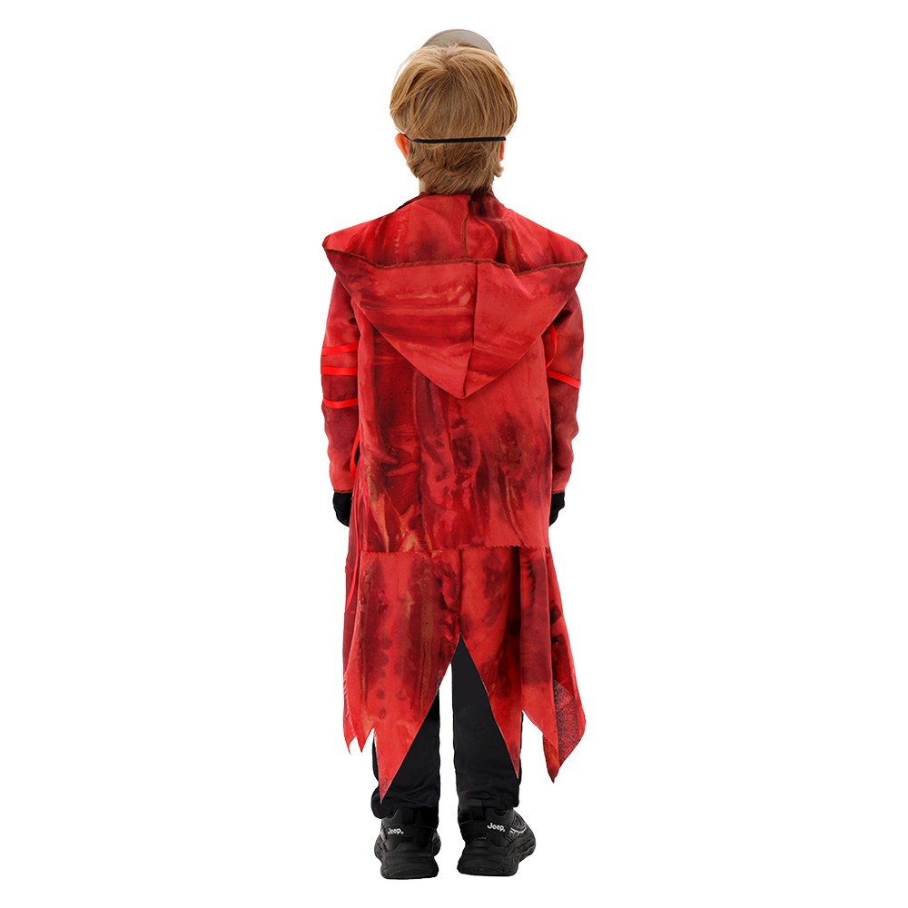 Dead by Daylight Ghost Face Kids Children Red Coat Mask Set Party Cosplay Costume Halloween Carnival