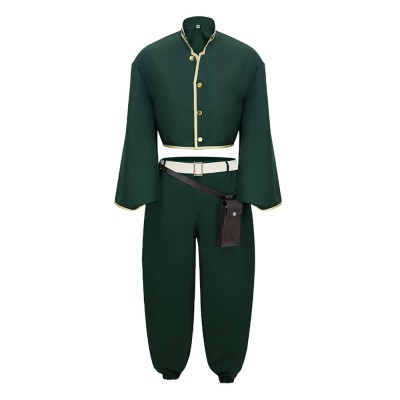 Dead Account Souji Enishiro Dark Green Cosplay Costume Halloween Carnival Outfit