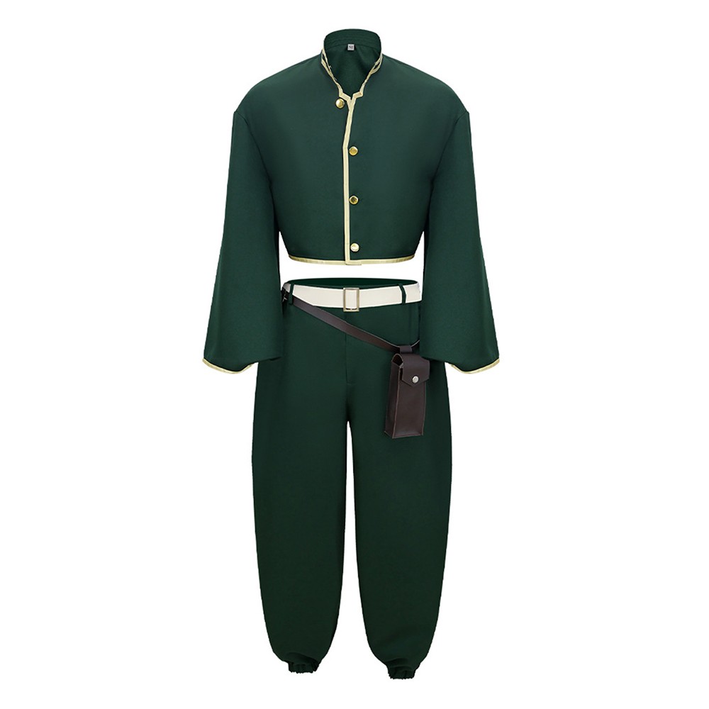 Dead Account Souji Enishiro Dark Green Cosplay Costume Halloween Carnival Outfit