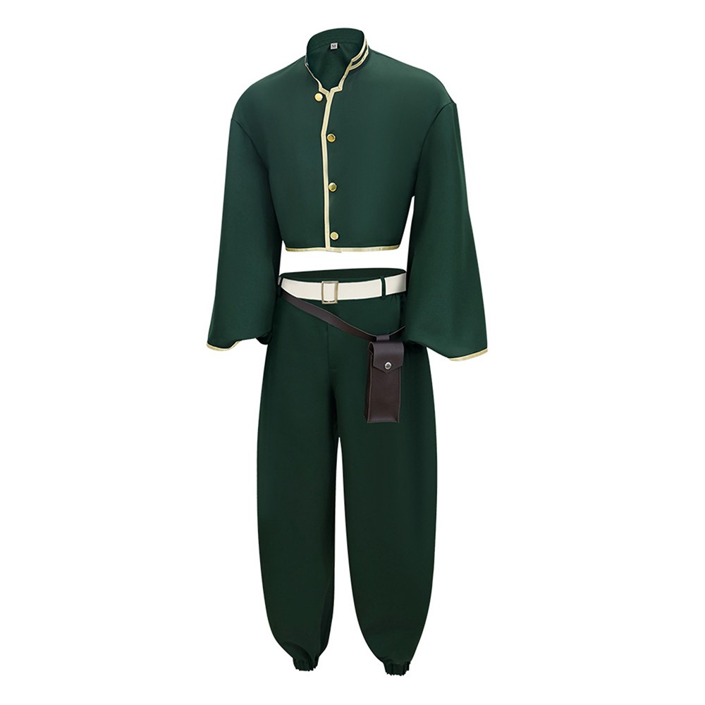 Dead Account Souji Enishiro Dark Green Cosplay Costume Halloween Carnival Outfit